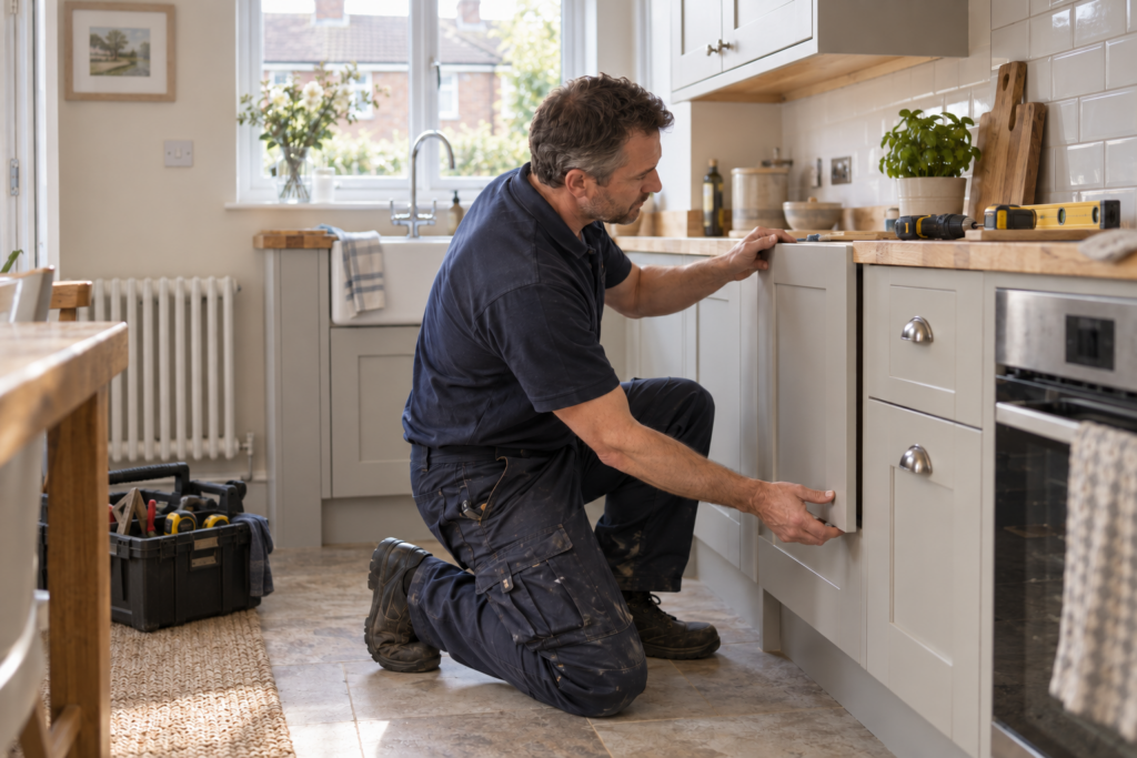 Kitchen renovation and improvement work in a British home